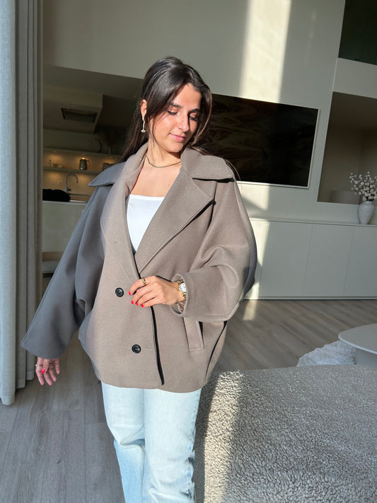 Mantel jacket taupe